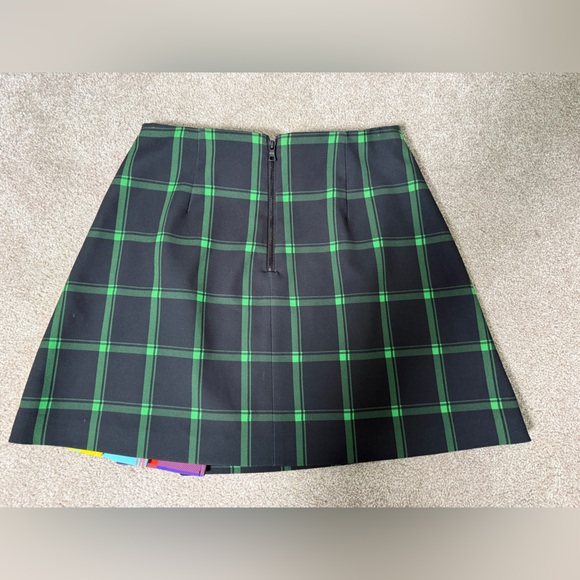 Alice + Olivia  Pleated Check and Multicolor Plaid A-Line Skirt size Small EUC - Picture 12 of 13